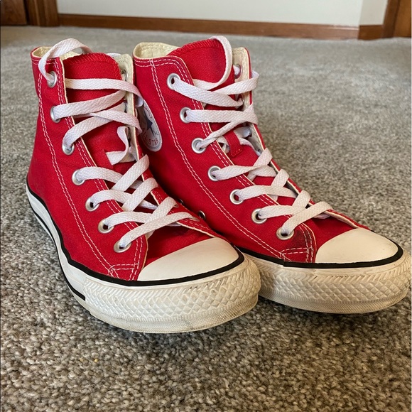 Red High Top Converse - Picture 1 of 3